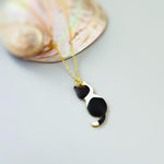 White Cat Necklace Gold Cute Cat Floral Jewelry for women flower pendant Cat Lover Gift for mothers day, moms, veterinarians, vet techs