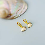 Dainty Cloud Earrings dangle Gold Huggie Hoops handmade elegant jewelry unique celestial earrings gift for nature lovers, sister, friend mom