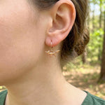 Silver Fox Earrings dangle huggie hoops handmade nature woodland animal Jewelry minimalist cottagecore earrings gift for her daughter sister