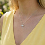 Dragonfly Necklace Sterling Silver, Gold, Rose Gold