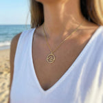 Dainty Gold Wave Necklace Ocean Wave Pendant Beach Jewelry in Gold or Rose Gold Swimmer,  Surfer Gift for water lover nature necklace