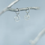 Dainty Swallow Bird Earrings dangle silver Huggie Hoops handmade minimalist nature jewelry gift for bird lovers watchers moms, daughters