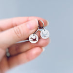 Dainty Swallow Bird Earrings dangle silver Huggie Hoops handmade minimalist nature jewelry gift for bird lovers watchers moms, daughters