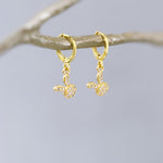 Dainty Bunny Earrings Dangle Gold Huggie Hoops cute Spring jewelry Easter Gift for her cottagecore woodland creature nature rabbit jewelry