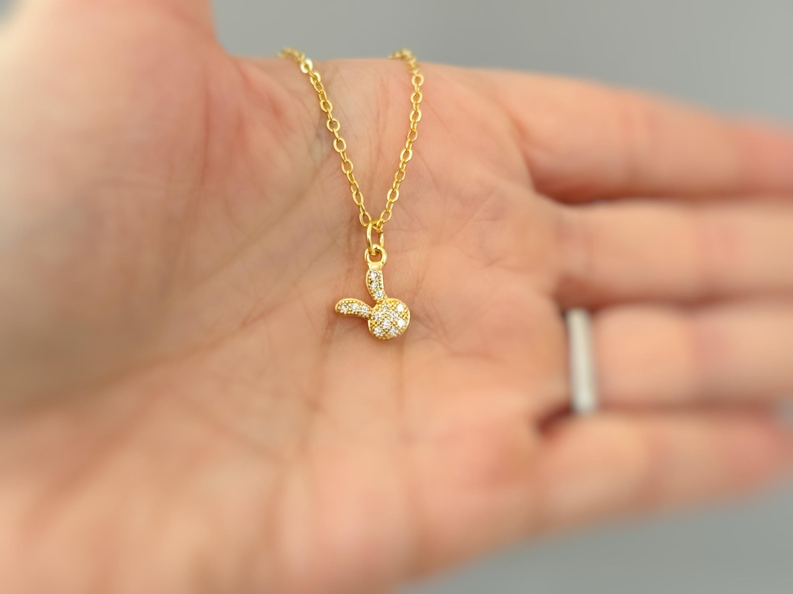 Tiny Bunny Necklace Gold cute spring jewelry Easter Gift for her cottagecore woodland creature nature rabbit jewelry gift for daughter bff