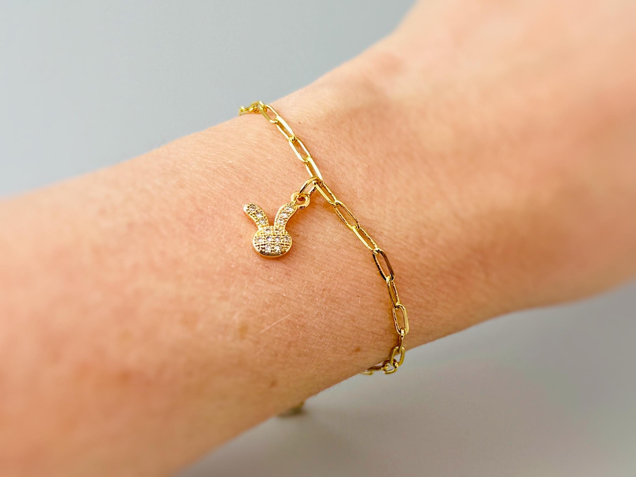 Dainty Bunny Bracelet Gold cute spring jewelry Easter Gift for her cottagecore woodland creature nature rabbit jewelry gift for daughter bff