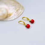 Apple Earrings dangle gold teacher gifts for women, colorful cute red Fruit Food Jewelry nature inspired fall jewelry gift for gardeners