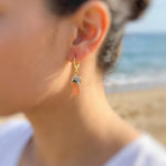 Summer Earrings gold Flip Flops Huggie Hoops, cute boho beachy ocean jewelry, unique fun whimsical novelty gift for surfers, swimmers women