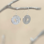 Owl Earrings dangle silver handmade witchy jewelry unique dangling spooky gothic earrings gift for nature and bird lovers, mom, sister, bff