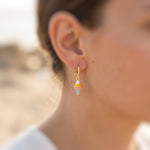 Pastel Ice Cream Earrings gold Huggie Hoops, cute summer jewelry gift for her unique fun miniature food jewelry for her cutecore candycore