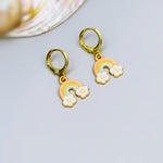 Pastel Rainbow Earrings cute flower Huggie Hoops trendy colorful cloud earrings for women pride gift unique festival pride jewelry for women