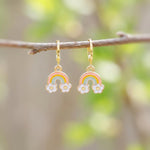 Pastel Rainbow Earrings cute flower Huggie Hoops trendy colorful cloud earrings for women pride gift unique festival pride jewelry for women