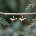 Silver Fox Earrings dangle huggie hoops handmade nature woodland animal Jewelry minimalist cottagecore earrings gift for her daughter sister