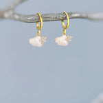 Dainty Cloud Earrings dangle Gold Huggie Hoops handmade elegant jewelry unique celestial earrings gift for nature lovers, sister, friend mom