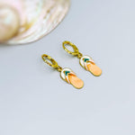 Summer Earrings gold Flip Flops Huggie Hoops, cute boho beachy ocean jewelry, unique fun whimsical novelty gift for surfers, swimmers women