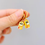 Sardine Earrings gold Huggie Hoops, cute fish earrings trendy ocean jewelry, unique fun whimsical novelty coastal nautical gift for women