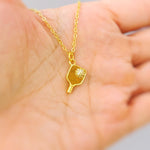 Pickleball Necklace gold crystal racquet pickleball jewelry gift for her unique sporty cute fitness accessories for women sports athlete