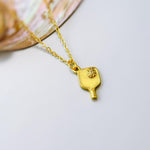 Pickleball Necklace gold crystal racquet pickleball jewelry gift for her unique sporty cute fitness accessories for women sports athlete