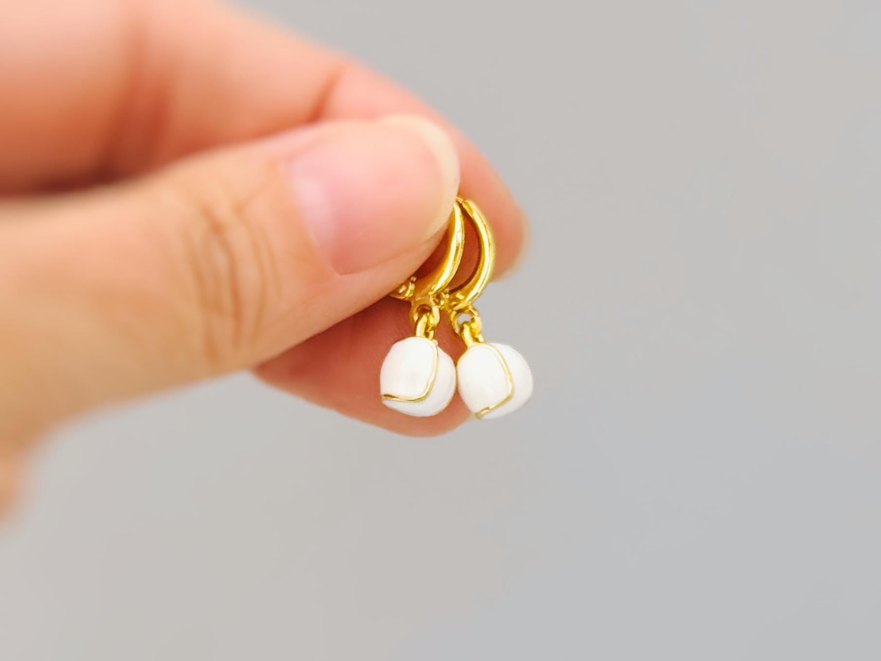 Dainty Baseball Earrings Gold Huggie Hoops Baseball Jewelry, Baseball Gift for team moms Sports Earrings for women cute sporty accessories