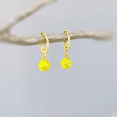 Dainty Tennis Earrings Gold Huggie Hoops Softball Jewelry, Softball  Gift for team moms Sports Earrings for women cute sporty accessories