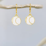 Baseball Earrings Gold leverbacks Baseball Jewelry, Baseball Gift for team moms little league Sports Earrings for women sporty accessories