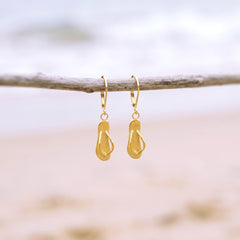 Flip Flop Earrings, gold cute boho beachy Summer Earrings ocean jewelry for women, unique fun whimsical novelty gift for women surfers