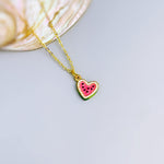 Watermelon Earrings Gold Huggie Hoops Cute Summer Jewelry Pink Heart Fruit Charm Earrings Cottagecore Jewelry Chef Gift for gardeners, women