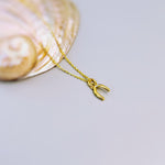 Tiny Gold Wishbone Necklace, Lucky Charm Necklace, Dainty Minimalist Gold Jewelry, Good Luck Gift for women, Delicate Layering Necklace