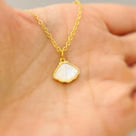 Mother of Pearl Shell Necklace Gold Summer Jewelry June Birthstone Nautical Ocean Coastal Beach Jewelry Gift for Her Shell Pendant for women