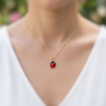 Tiny Ladybug Necklace Silver, Gold Lucky Ladybug Charm pendant, Good Luck Jewelry, Nature Lover Gift for gardener, Cute Bug Jewelry insects