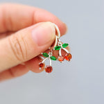 Cherry Earrings Silver, Gold Huggie Hoops Red Fruit Charm Earrings, Cottagecore Jewelry Chef Gift, Cute Summer Earrings gift for gardeners
