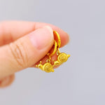 Snail Earrings Gold Huggie Hoops handmade nature lover fairy, cottagecore woodland creature jewelry unique whimsical fun gift for gardener