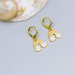 Pastel Rainbow Earrings cute flower Huggie Hoops trendy colorful cloud earrings for women pride gift unique festival pride jewelry for women