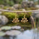 Silver Water lily Floral Earrings dangle