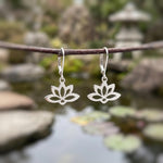Silver Water lily Floral Earrings dangle