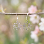 Silver Lotus Earrings dangle