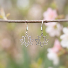 Silver Lotus Earrings dangle