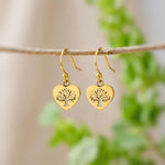 Tree of Life Heart Earrings dangle 14k gold, silver, rose gold fill handmade dainty Jewelry unique gift for girlfriend sister mom friend bff