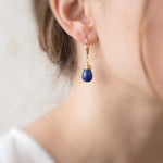 Lapis Earrings Gold, Silver