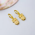 Crystal Owl Earrings Gold dangle handmade witchy bird jewelry unique dangling spooky earrings gift for nature and bird lovers, sister, bff
