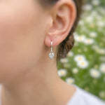 Dainty Crystal Heart Earrings Gold , silver, rose gold Huggie Hoops