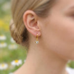Dainty Crystal Heart Earrings Gold , silver, rose gold Huggie Hoops