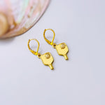 Pickleball Earrings Gold Leverbacks, Pickleball Jewelry, Pickleball Gift for Her, Sports Earrings, cute sporty Pickleball accessories