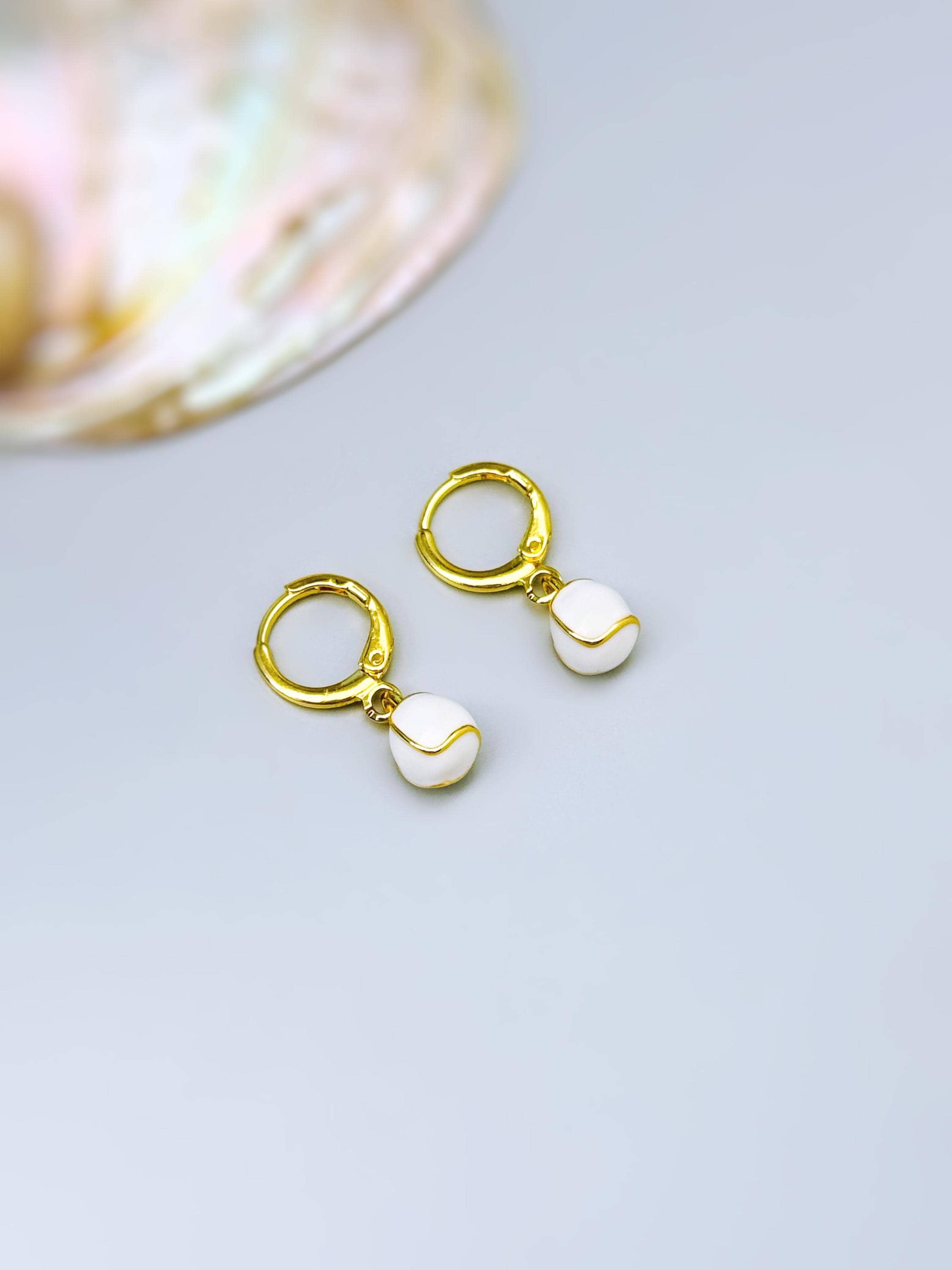 Baseball Earrings Gold Leverbacks, Baseball Jewelry, Baseball Gift for team moms Sports Earrings for women cute sporty Baseball accessories