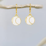Baseball Earrings Gold leverbacks Baseball Jewelry, Baseball Gift for team moms little league Sports Earrings for women sporty accessories