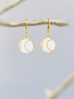 Baseball Earrings Gold leverbacks Baseball Jewelry, Baseball Gift for team moms little league Sports Earrings for women sporty accessories