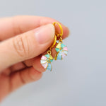Pastel Nautilus Shell Earrings Gold Huggie Hoop dangle handmade ocean lover gift nature inspired coastal nautical beachy summer jewelry