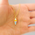 Pastel Ice Cream Necklace gold cute summer jewelry gift for her unique fun miniature food jewelry for women colorful gift for teens, bff