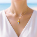 Pastel Ice Cream Necklace gold cute summer jewelry gift for her unique fun miniature food jewelry for women colorful gift for teens, bff