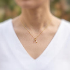 Tiny Gold Wishbone Necklace, Lucky Charm Necklace, Dainty Minimalist Gold Jewelry, Good Luck Gift for women, Delicate Layering Necklace